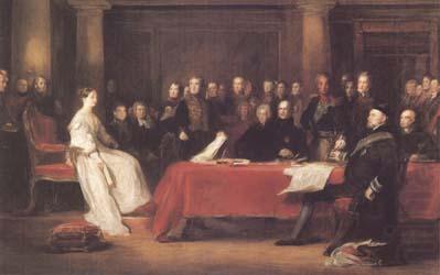 Sir David Wilkie THe First Council of Queen Victoria (mk25) china oil painting image